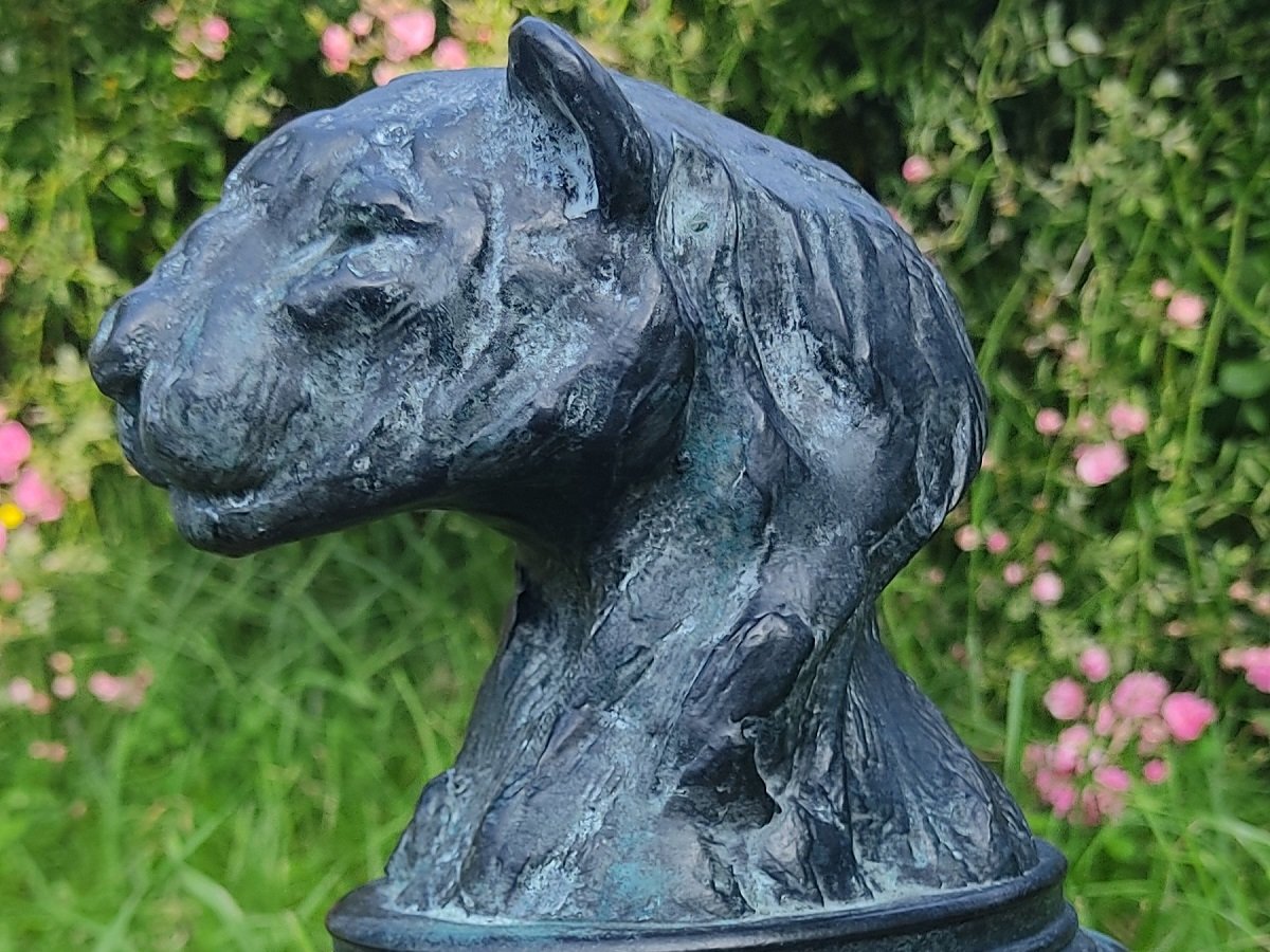 Sculpture de panthère patinée façon bronze